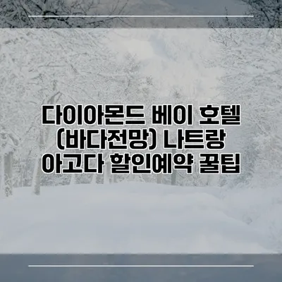 다이아몬드 베이 호텔 (바다전망) 나트랑 아고다 할인예약 꿀팁
