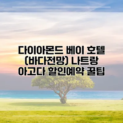 다이아몬드 베이 호텔 (바다전망) 나트랑 아고다 할인예약 꿀팁