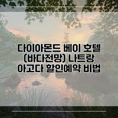 다이아몬드 베이 호텔 (바다전망) 나트랑 아고다 할인예약 비법