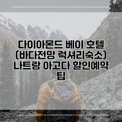 다이아몬드 베이 호텔 (바다전망 럭셔리숙소) 나트랑 아고다 할인예약 팁