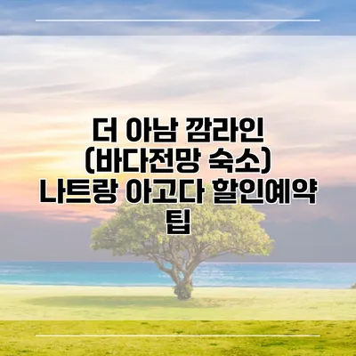 더 아남 깜라인 (바다전망 숙소) 나트랑 아고다 할인예약 팁