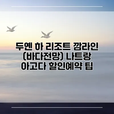 두옌 하 리조트 깜라인 (바다전망) 나트랑 아고다 할인예약 팁