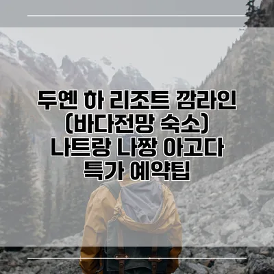 두옌 하 리조트 깜라인 (바다전망 숙소) 나트랑 나짱 아고다 특가 예약팁