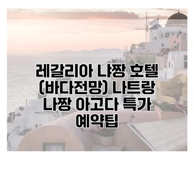 레갈리아 냐짱 호텔 (바다전망) 나트랑 나짱 아고다 특가 예약팁