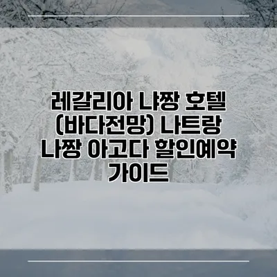 레갈리아 냐짱 호텔 (바다전망) 나트랑 나짱 아고다 할인예약 가이드