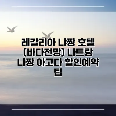 레갈리아 냐짱 호텔 (바다전망) 나트랑 나짱 아고다 할인예약 팁