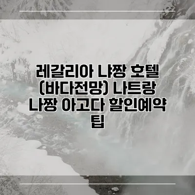 레갈리아 냐짱 호텔 (바다전망) 나트랑 나짱 아고다 할인예약 팁
