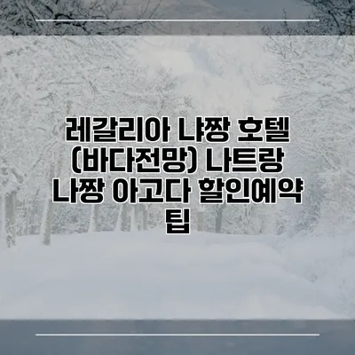 레갈리아 냐짱 호텔 (바다전망) 나트랑 나짱 아고다 할인예약 팁