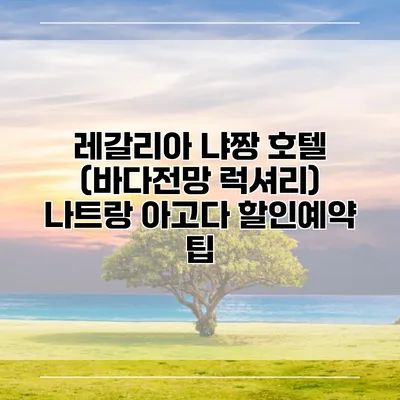 레갈리아 냐짱 호텔 (바다전망 럭셔리) 나트랑 아고다 할인예약 팁