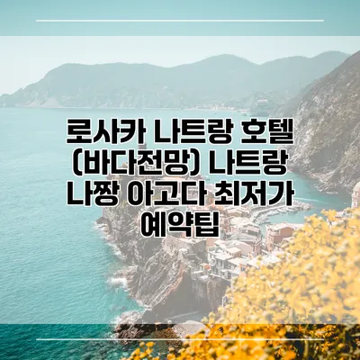 로사카 나트랑 호텔 (바다전망) 나트랑 나짱 아고다 최저가 예약팁