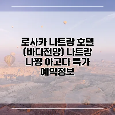 로사카 나트랑 호텔 (바다전망) 나트랑 나짱 아고다 특가 예약정보