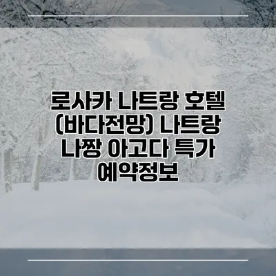 로사카 나트랑 호텔 (바다전망) 나트랑 나짱 아고다 특가 예약정보