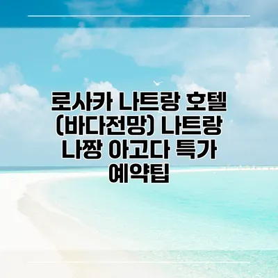 로사카 나트랑 호텔 (바다전망) 나트랑 나짱 아고다 특가 예약팁