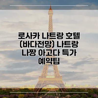 로사카 나트랑 호텔 (바다전망) 나트랑 나짱 아고다 특가 예약팁