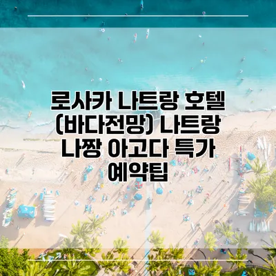 로사카 나트랑 호텔 (바다전망) 나트랑 나짱 아고다 특가 예약팁