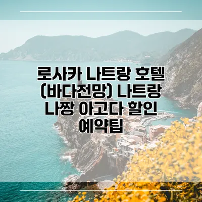 로사카 나트랑 호텔 (바다전망) 나트랑 나짱 아고다 할인 예약팁
