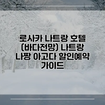 로사카 나트랑 호텔 (바다전망) 나트랑 나짱 아고다 할인예약 가이드