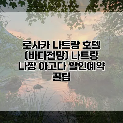 로사카 나트랑 호텔 (바다전망) 나트랑 나짱 아고다 할인예약 꿀팁