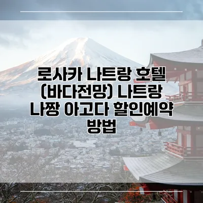 로사카 나트랑 호텔 (바다전망) 나트랑 나짱 아고다 할인예약 방법