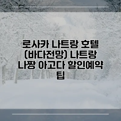 로사카 나트랑 호텔 (바다전망) 나트랑 나짱 아고다 할인예약 팁