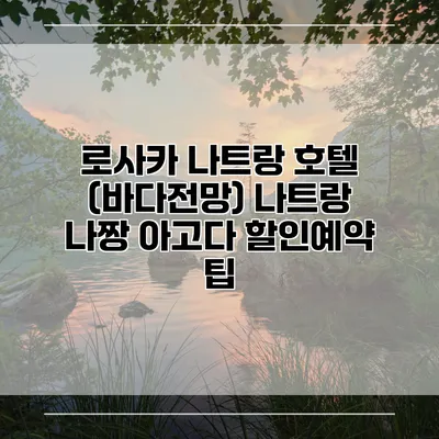 로사카 나트랑 호텔 (바다전망) 나트랑 나짱 아고다 할인예약 팁