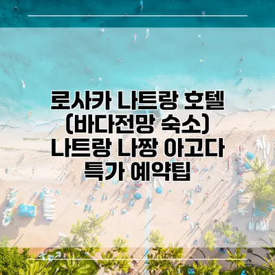 로사카 나트랑 호텔 (바다전망 숙소) 나트랑 나짱 아고다 특가 예약팁