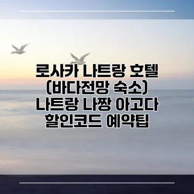 로사카 나트랑 호텔 (바다전망 숙소) 나트랑 나짱 아고다 할인코드 예약팁