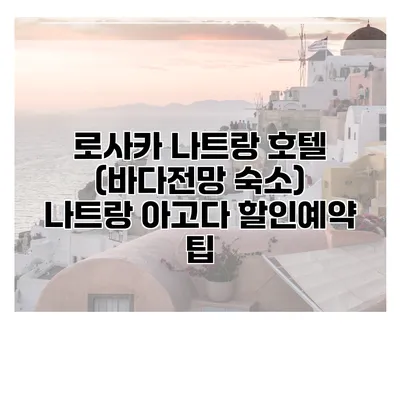 로사카 나트랑 호텔 (바다전망 숙소) 나트랑 아고다 할인예약 팁