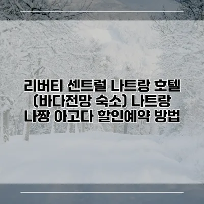 리버티 센트럴 나트랑 호텔 (바다전망 숙소) 나트랑 나짱 아고다 할인예약 방법