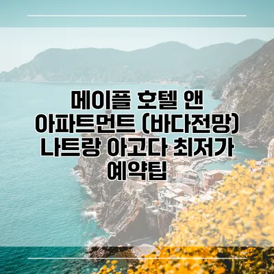 메이플 호텔 앤 아파트먼트 (바다전망) 나트랑 아고다 최저가 예약팁