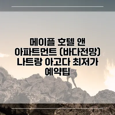 메이플 호텔 앤 아파트먼트 (바다전망) 나트랑 아고다 최저가 예약팁