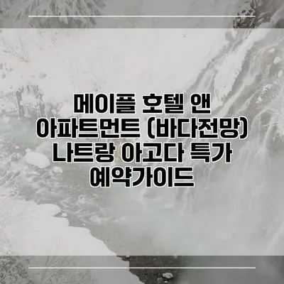 메이플 호텔 앤 아파트먼트 (바다전망) 나트랑 아고다 특가 예약가이드