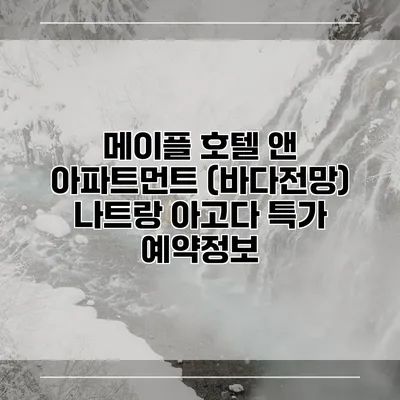 메이플 호텔 앤 아파트먼트 (바다전망) 나트랑 아고다 특가 예약정보