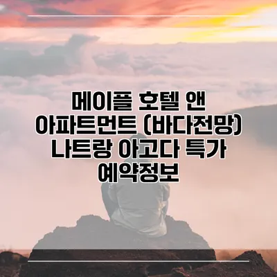메이플 호텔 앤 아파트먼트 (바다전망) 나트랑 아고다 특가 예약정보