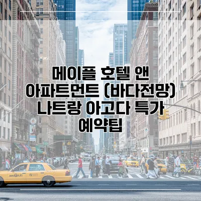 메이플 호텔 앤 아파트먼트 (바다전망) 나트랑 아고다 특가 예약팁