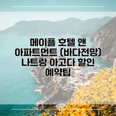 메이플 호텔 앤 아파트먼트 (바다전망) 나트랑 아고다 할인 예약팁