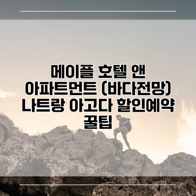 메이플 호텔 앤 아파트먼트 (바다전망) 나트랑 아고다 할인예약 꿀팁