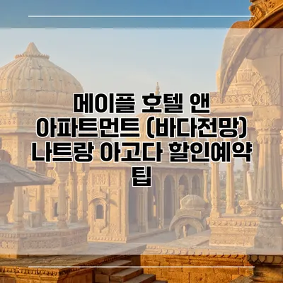 메이플 호텔 앤 아파트먼트 (바다전망) 나트랑 아고다 할인예약 팁