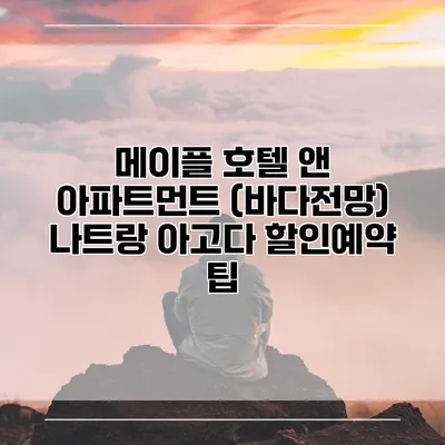 메이플 호텔 앤 아파트먼트 (바다전망) 나트랑 아고다 할인예약 팁