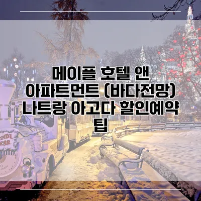 메이플 호텔 앤 아파트먼트 (바다전망) 나트랑 아고다 할인예약 팁