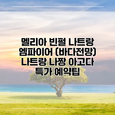 멜리아 빈펄 나트랑 엠파이어 (바다전망) 나트랑 나짱 아고다 특가 예약팁