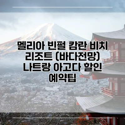 멜리아 빈펄 캄란 비치 리조트 (바다전망) 나트랑 아고다 할인 예약팁