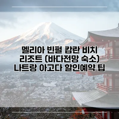 멜리아 빈펄 캄란 비치 리조트 (바다전망 숙소) 나트랑 아고다 할인예약 팁