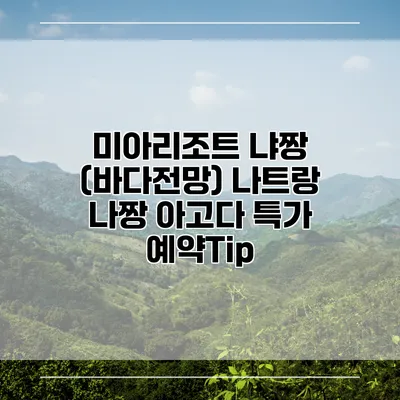 미아리조트 냐짱 (바다전망) 나트랑 나짱 아고다 특가 예약Tip