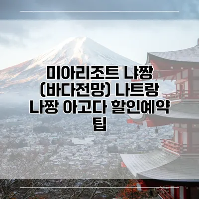 미아리조트 냐짱 (바다전망) 나트랑 나짱 아고다 할인예약 팁