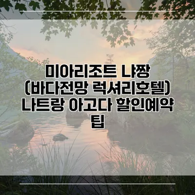 미아리조트 냐짱 (바다전망 럭셔리호텔) 나트랑 아고다 할인예약 팁