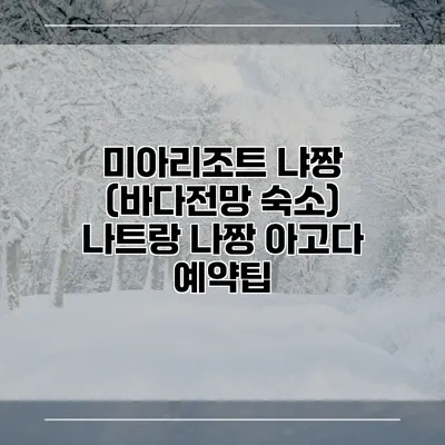 미아리조트 냐짱 (바다전망 숙소) 나트랑 나짱 아고다 예약팁