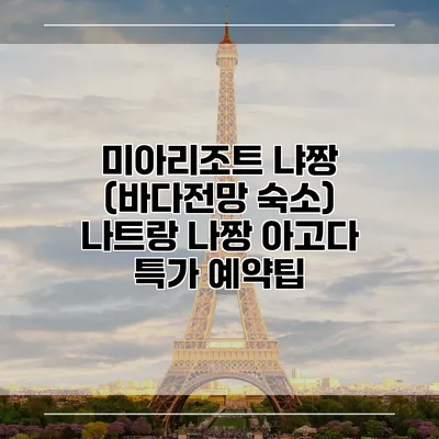 미아리조트 냐짱 (바다전망 숙소) 나트랑 나짱 아고다 특가 예약팁