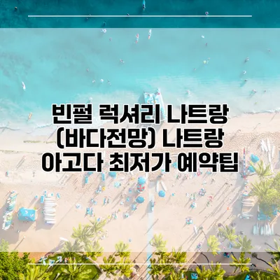 빈펄 럭셔리 나트랑 (바다전망) 나트랑 아고다 최저가 예약팁