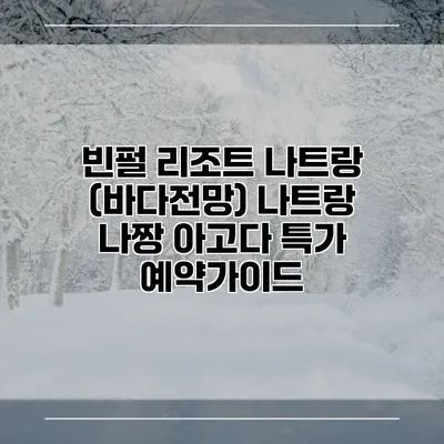 빈펄 리조트 나트랑 (바다전망) 나트랑 나짱 아고다 특가 예약가이드